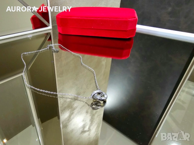 CARTIER Love White Gold Paved Diamonds Chain Дамскo Колие, снимка 4 - Колиета, медальони, синджири - 52905162