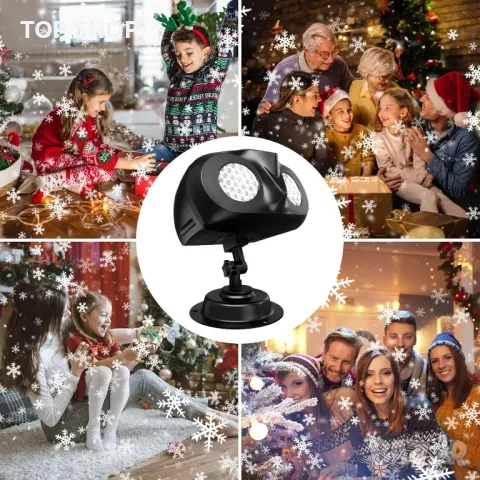 Коледен LED проектор със снежинки за открито, 2 в 1 с дистанционно, снимка 5 - Декорация за дома - 49520189