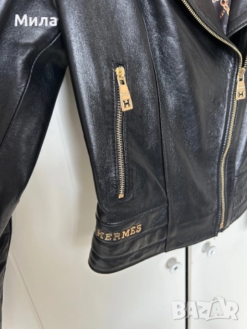 Hermes шикозно яке от естествена кожа, снимка 4 - Якета - 51764479