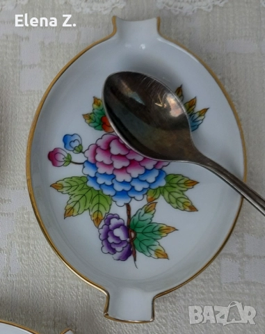 2 ръчно рисувани пепелника Herend Hungary, снимка 9 - Декорация за дома - 52231540