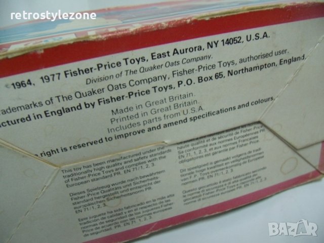 № 6689 стара играчка - влакче / локомотив  - Fisher - Price  Toys - Великобритания 1977 г   , снимка 7 - Други ценни предмети - 39000907