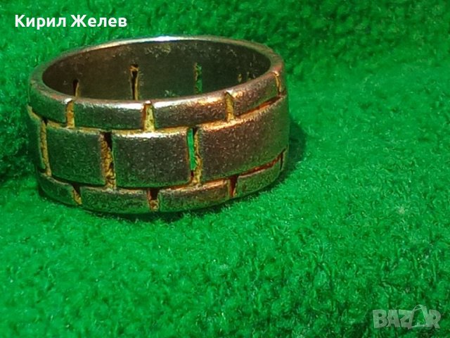Стар ВИНТИДЖ АРТ МОДЕЛ СРЕБЪРЕН ПРЪСТЕН ПАТИНИРАНО СРЕБРО 925 Тип ХАЛКА РЪЧНА РЯДКА ИЗРАБОТКА 39988, снимка 4 - Пръстени - 42657068
