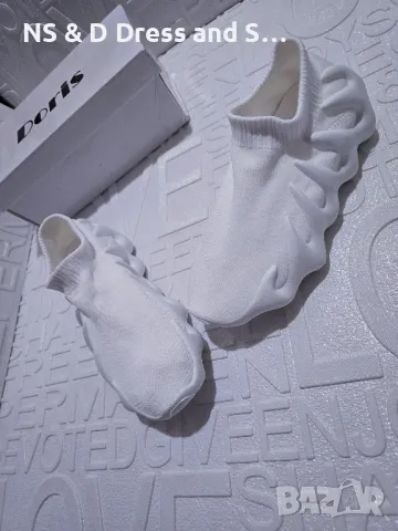 Дамски маратонки в бяло Yezzy дишащ плат, снимка 7 - Маратонки - 46229649