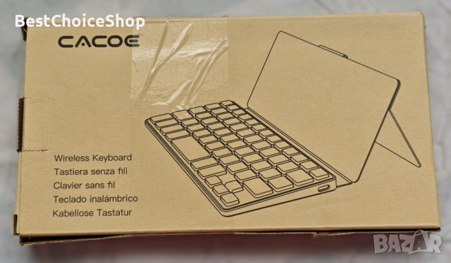 Безжична клавиатура CACOE със стойка, мини клавиатура за мобилен телефон, ултратънка преносима, снимка 7 - Клавиатури и мишки - 53359240