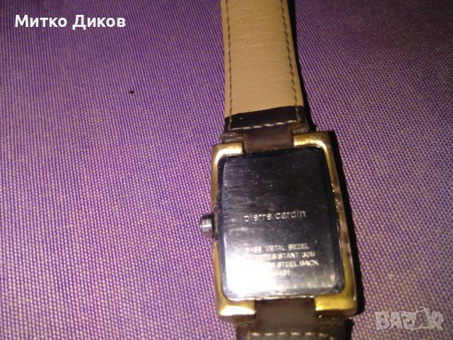 Pierre Cardin марков часовник дата каишка естесв. кожа противоводен 30м метален корпус кварц работещ, снимка 4 - Мъжки - 37627914