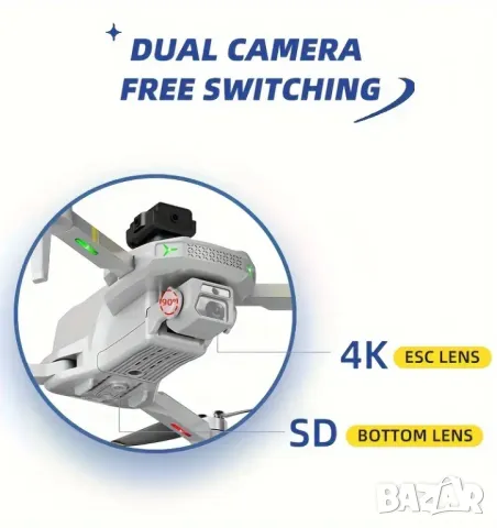 Безчетков компактен дрон , снимка 7 - Дронове и аксесоари - 48540388