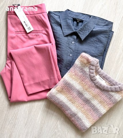 zara нов елегантен панталон в бледо розов цвят Zara join life, размер С, нов с етикети и тагове , снимка 3 - Панталони - 44053888
