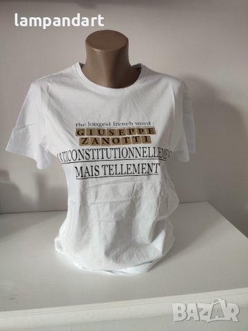 Дамска тениска Zanotti с най-дългата дума на света, снимка 2 - Тениски - 36594299