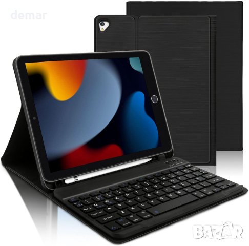 FOGARI Калъф за клавиатура за iPad 10.2, 10.5 инча, черно