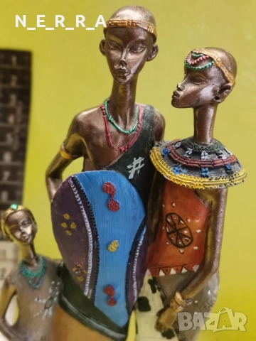 Африканско семейство-миниатюра, снимка 7 - Статуетки - 52277567