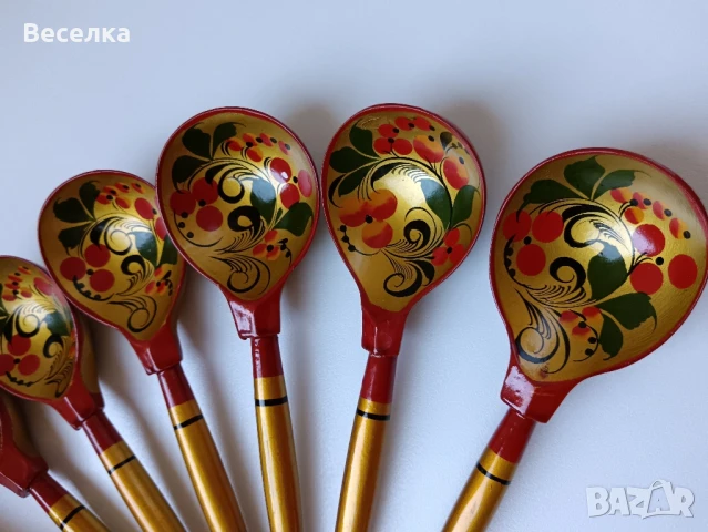 Руски антикварни дървени лъжици , снимка 4 - Колекции - 51208201