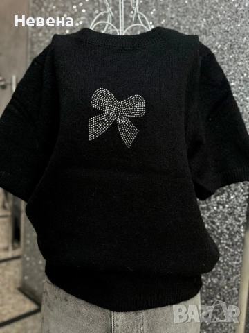 Блуза с къс ръкав 3 цвята, снимка 3 - Блузи с дълъг ръкав и пуловери - 52446716