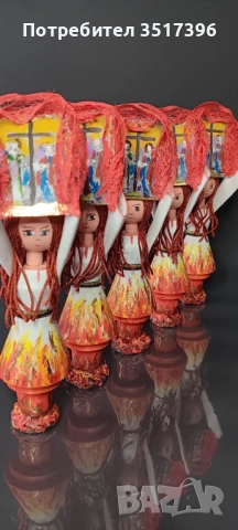 Нестинарка-Тази която танцува върху жаравата- Дървена кукла с българска национална носия, снимка 4 - Други - 51579666