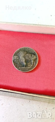 5 цента 1913г,никелов бизон,индианска глава,куриоз , снимка 3 - Нумизматика и бонистика - 51339354