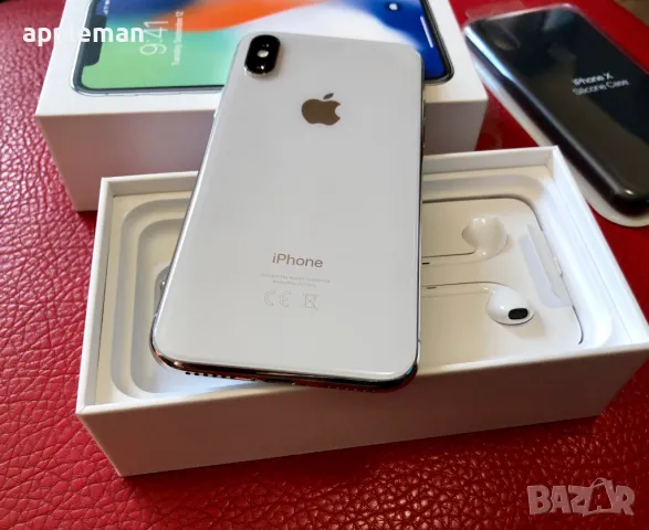 Apple iPhone X 64GB Silver Айфон 10 бял Бг меню 100% батерия, снимка 3 - Apple iPhone - 49549568