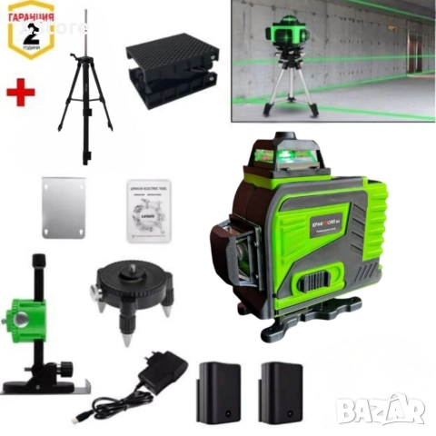 4D Лазерен Нивелир с 16 Линии (Четири Точков), Самонивелиращ се, снимка 9 - Други инструменти - 52568664