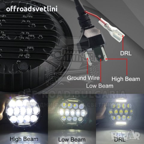 2 БРОЯ LED Фарове 7 инч 200W Фарове за Lada Niva Jeep Wrangler Cherokee KJ, снимка 2 - Аксесоари и консумативи - 40394080
