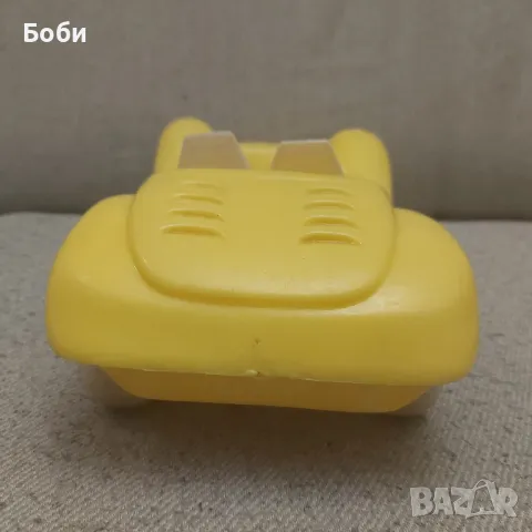 Стара Соц Българска Пластмасова Играчка Жълта Кола, снимка 6 - Колекции - 50064239