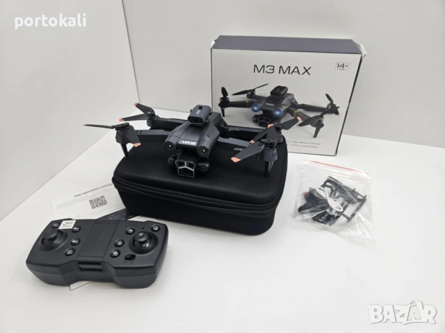 НОВ! Дрон M3 Max с двойна камера, избягване на препятствия, WiFi FPV