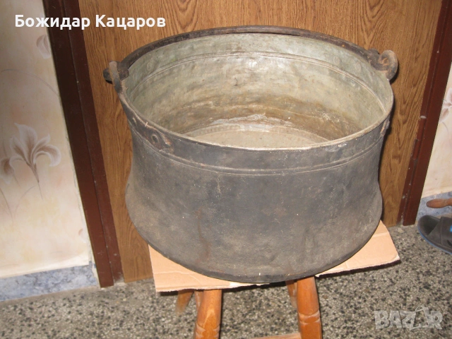 Стар голям котел, бакър. Цена 57 €. Пращам по Еконт., снимка 4 - Антикварни и старинни предмети - 53409628