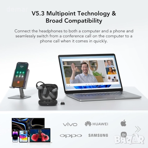 NEARITY MemPod Fit 2 Bluetooth слушалки с отворен уши с калъф, снимка 9 - Bluetooth слушалки - 51878428