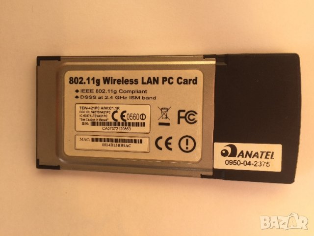 Trendnet LAN wireless pc card, снимка 2 - Лаптоп аксесоари - 27742929