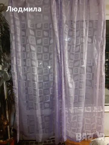 Пердета,два броя,лилави,с панделки за разделяне,декорация, снимка 6 - Пердета и завеси - 48922770