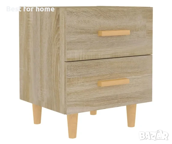 Нощно шкафче, опушен дъб, 40x35x47,5 см, снимка 5 - Скринове - 51166787