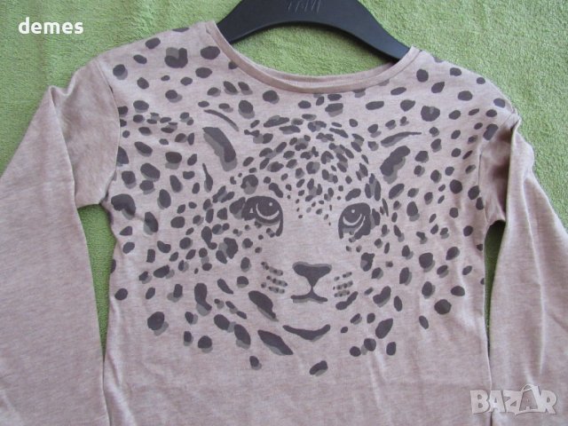 Блуза за момиче Н&М с ефектен тигров принт размер 110/116, ново, снимка 3 - Детски Блузи и туники - 37313123