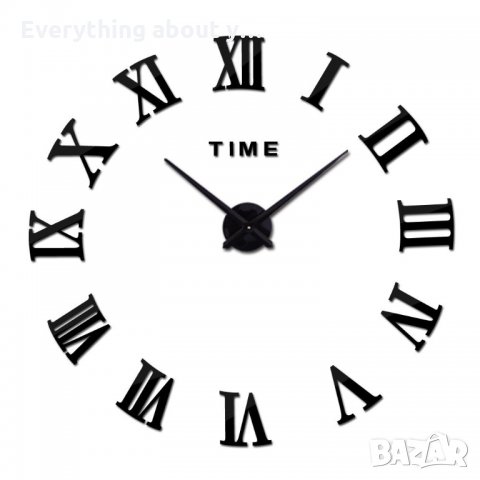 Стенен 3D часовник с римски цифри, снимка 2 - Стенни часовници - 32257675