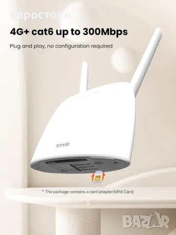 Tenda 4G09 рутер AC1200 4G+Cat6 мобилен Wi-Fi рутер двулентов, 4G/3G мрежов SIM слот отключен, снимка 7 - Рутери - 48592374