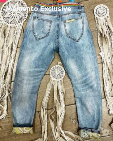 РАЗПРОДАЖБА!!!Дънки "Jean's Star" с шарени помпони.ТОТАЛЕН ХИТ!!Made in Italy!, снимка 2 - Дънки - 28525797