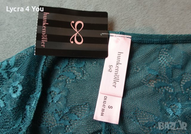 Hunkemoller S размер, нови зелени дантелени бразилиани, снимка 3 - Бельо - 38442762