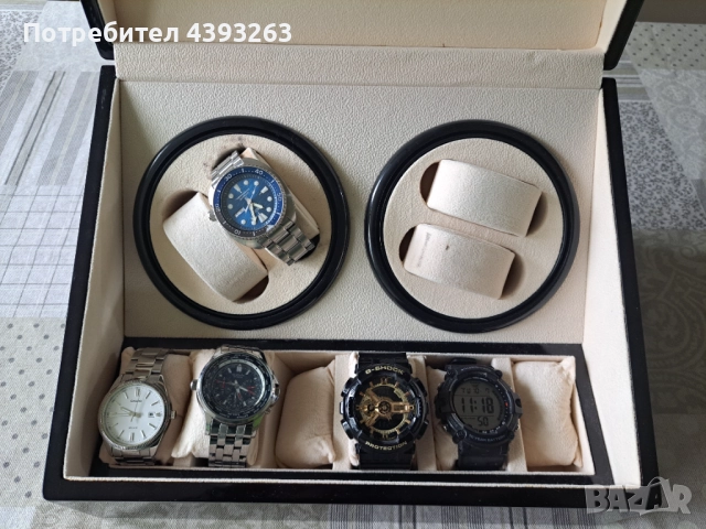 Сет от 5 часовника + кутия за навиване , снимка 2 - Мъжки - 52570117