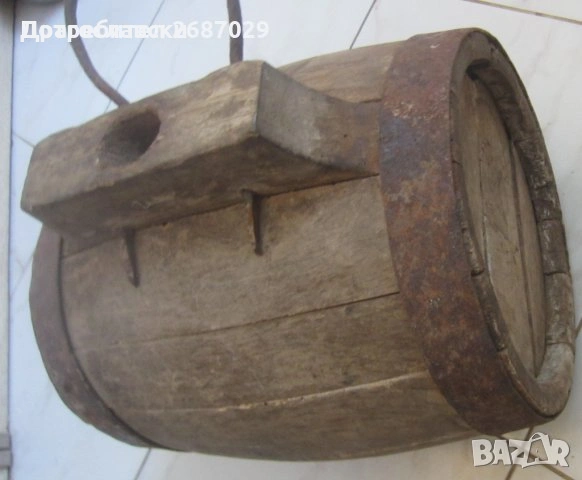 Дървен стар бъкел, Малки буренца и Старо дървено буре бъчва бъчонка бъкел бъклица дърворезба, снимка 14 - Антикварни и старинни предмети - 28883935