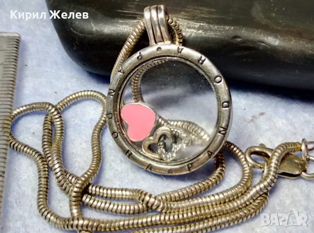 PANDORA Родиран СРЕБЪРЕН МЕДАЛЬОН ПАНДОРА ЦИРКОНИ ЕМАЙЛ и СТЪКЛО с СРЕБЪРНА ВЕРИЖКА СРЕБРО 925 26259, снимка 9 - Колиета, медальони, синджири - 49426341