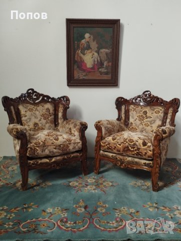 Барокови кресла , снимка 7 - Дивани и мека мебел - 44128812