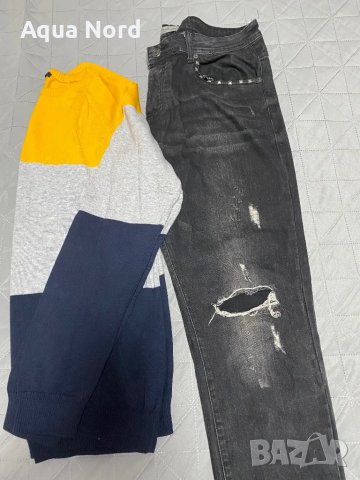 Черни дънки за едър мъж ХЛ-ХХЛ + пуловер подарък, снимка 4 - Дънки - 48825690