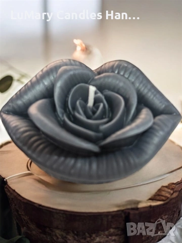 Свещ “ Роза в устни”, снимка 3 - Декорация за дома - 53225097