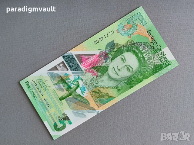 Банкнота - Източни Кариби - 5 долара UNC | 2021г.