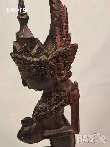 екзотична дървена статуетка от остров Бали 22/3, снимка 3 - Статуетки - 49187689