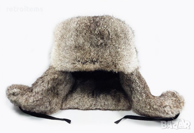 Руски шапки-ушанки от заешки естествен косъм., снимка 6 - Шапки - 39804160