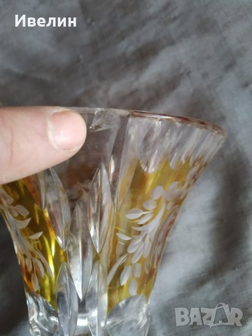 кристална ваза бохемия арт деко, снимка 6 - Антикварни и старинни предмети - 32498396