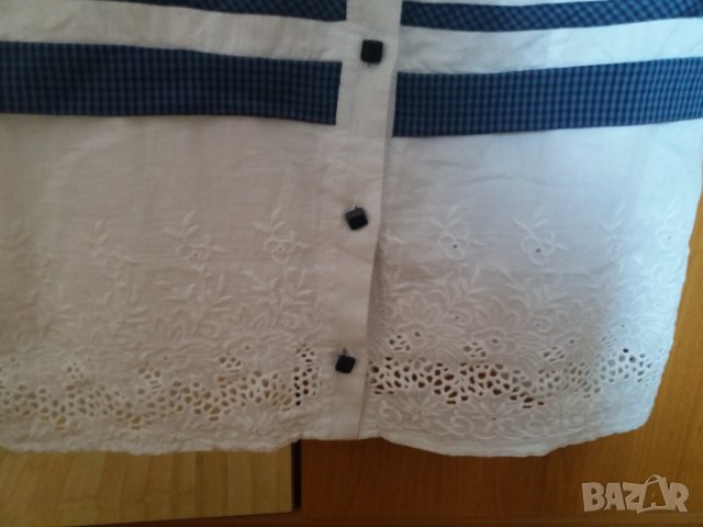 Лятна памучна блуза риза с къс ръкав INFINITE, снимка 5 - Блузи с дълъг ръкав и пуловери - 36853036