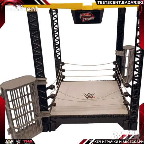 Ринг за играчки WWE Tough Talkers Wrestling Ring Playset with Cage and Ropes кеч wrestling