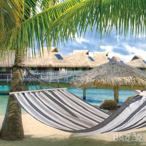 хамак с дървени рейки легло градина открито почивка къмпинг, снимка 2 - Градински мебели, декорация  - 44084522