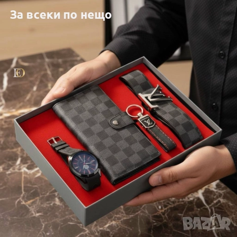 Louis Vuitton Мъжки Подаръчен Комплект Луис Витон  - Налични Различни Цветове Код SK152, снимка 5 - Подаръци за мъже - 52518258