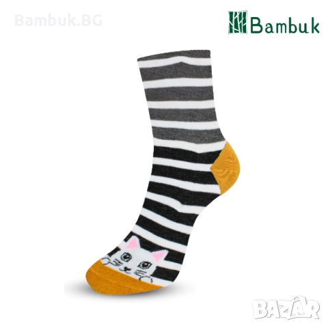 Дамски чорапи за весело настроение “Криещи се котенца”, снимка 2 - Други - 52577579