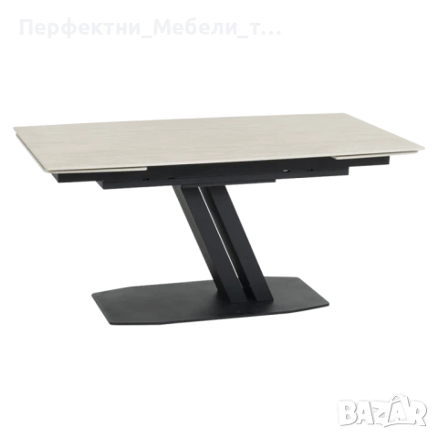 Трапезна разтегателна маса 160/90см. до 240см. със сив/клен керамичен плот -НА СКЛАД, снимка 3 - Маси - 45650756