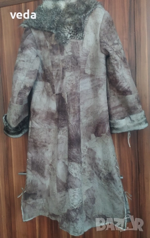 Италианско дизайнерско кожено палто фирма VIA VENETO - размер S, снимка 8 - Палта, манта - 53161411